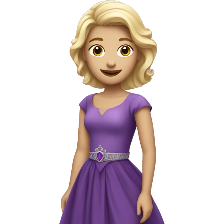 blond princess in purple dress emoji