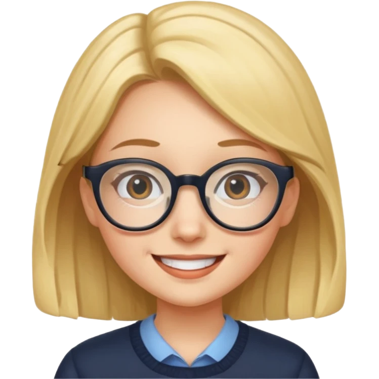 genius girl with glasses emoji