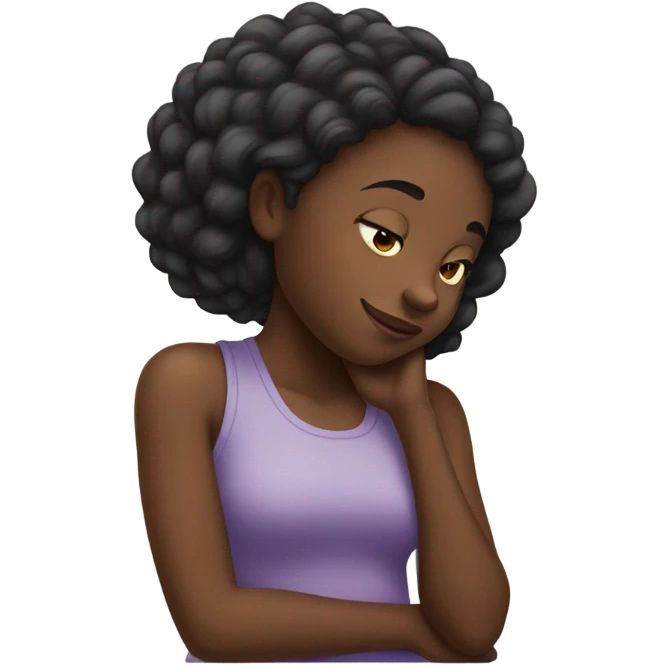 Black girl patting head emoji