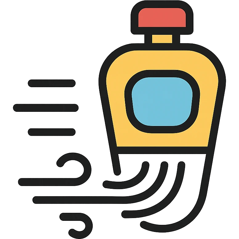 modern car diffuser in action with air or motion lines icon emoji