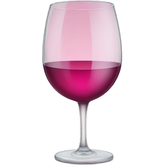 a glass of wine with pink sing emoji