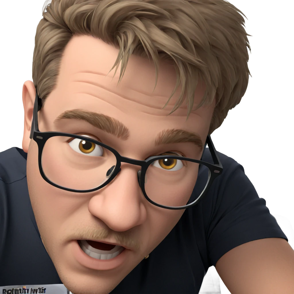 man with glasses indoor portrait emoji
