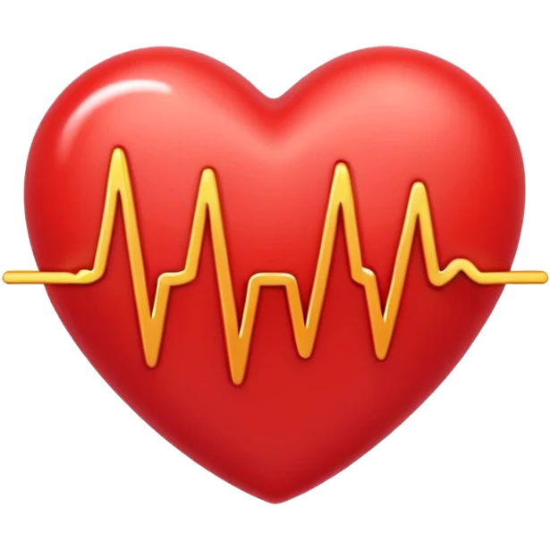 emoji of a red beating heart with gentle motion lines or soundwave pulses around it, symbolizing a heartbeat. Smooth, glossy Apple emoji design with soft highlights and a warm, lively glow emoji