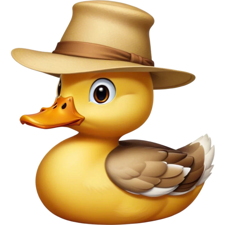 Create a picture of a duck with a spinning hat emoji