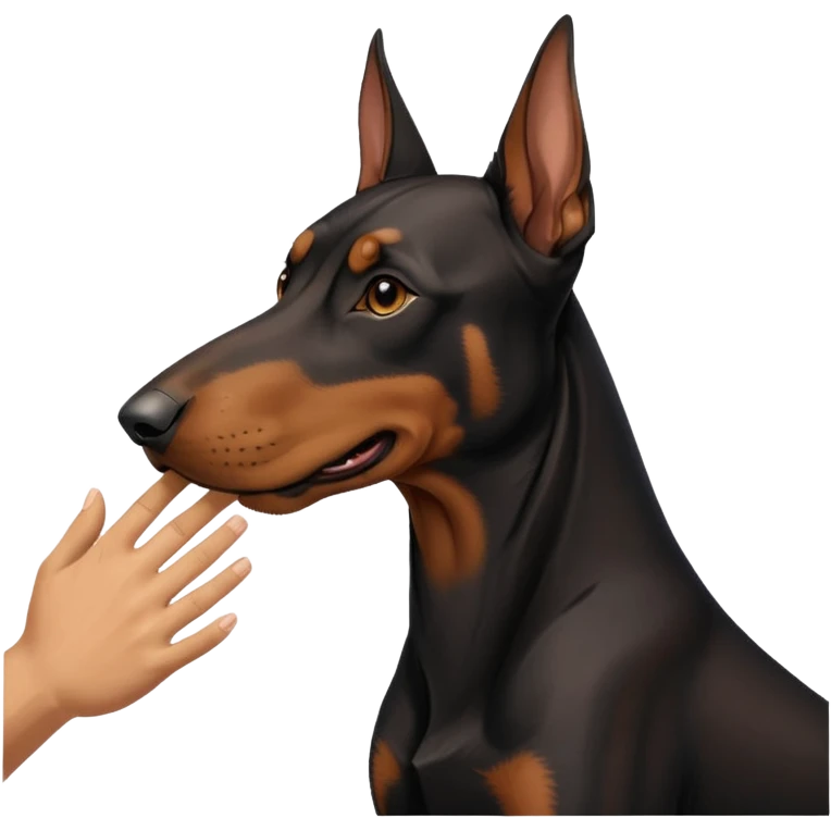 hand petting doberman emoji