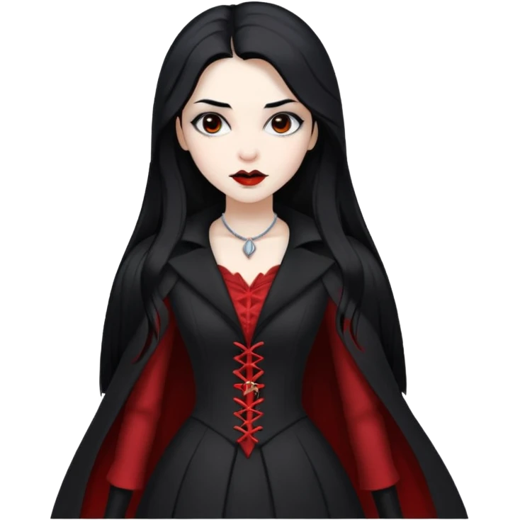 Women Vampire with black & white coat dress emoji