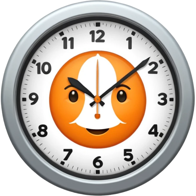 orange clock emoji