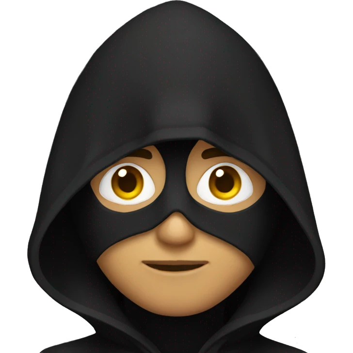 Man wearing black hood emoji