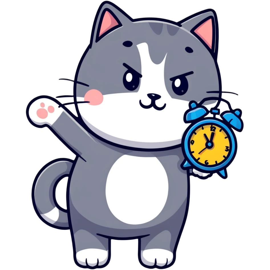 cat with a clock emoji