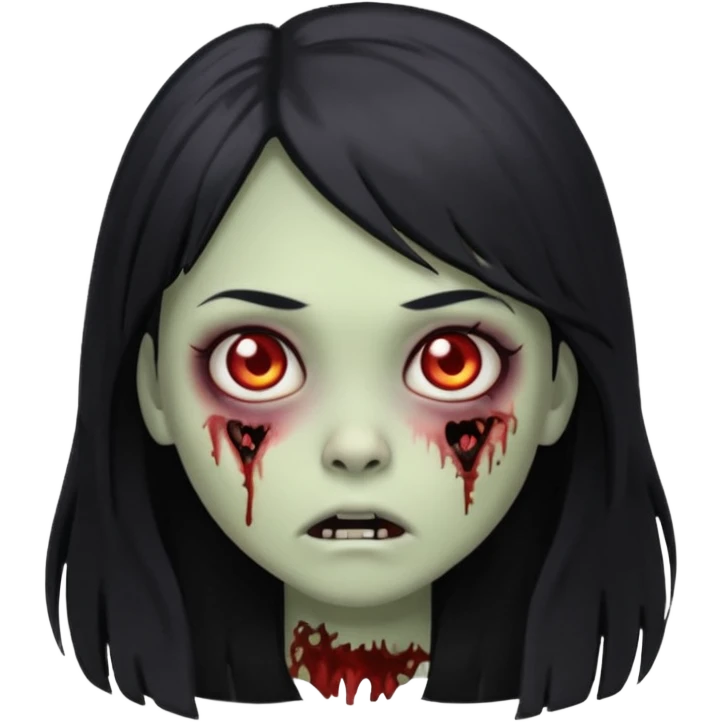 girl zombie long hair side bang ios memoji emoji