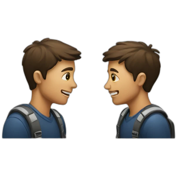 two students discussion emoji
