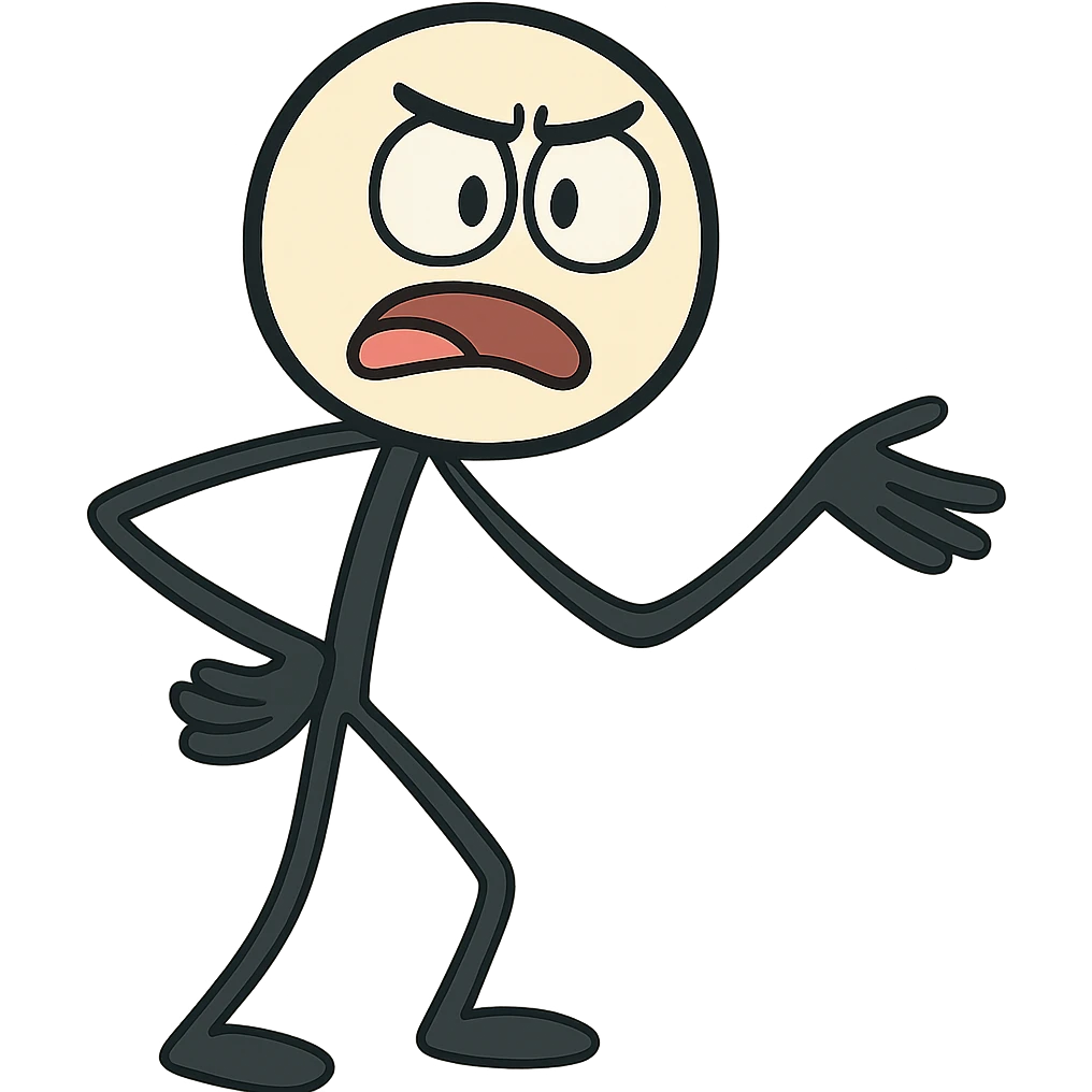 stick figure with bold lines in flat toon style emoji