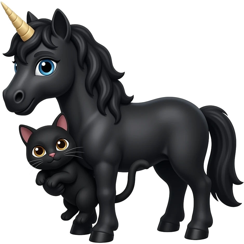 Haceme uni con un gato black color de los ojos azules con un gatito negro y los ojos marrones emoji