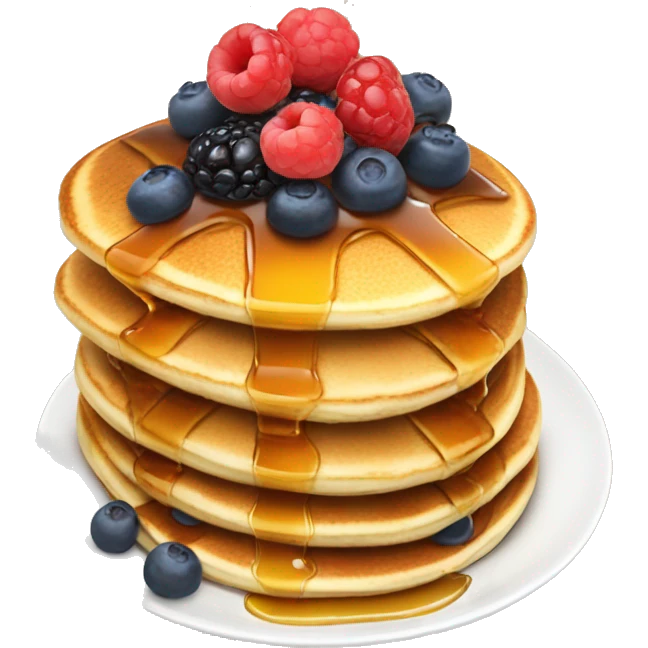 Pancakes with maple syrup and berries emoji