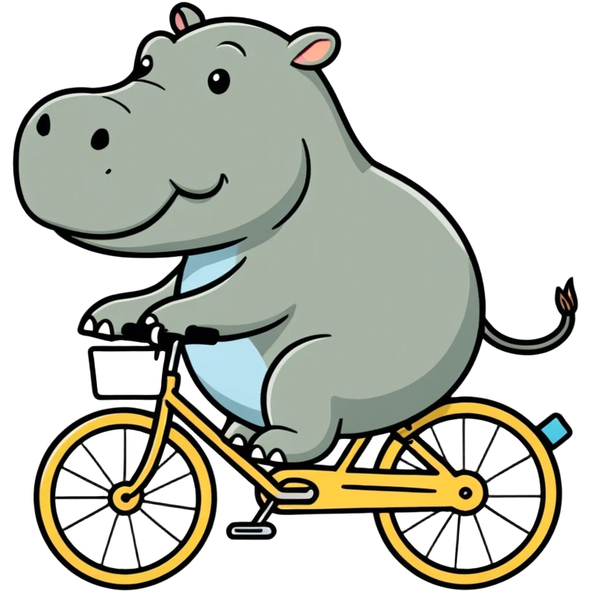 Hippo on a bicycle  emoji