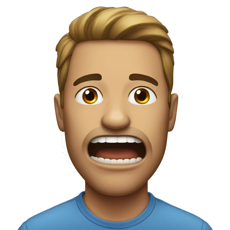 A man biting his mouth  emoji