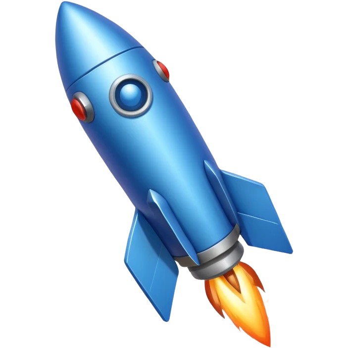 rocket emoji with blue color scheme, Slack style emoji