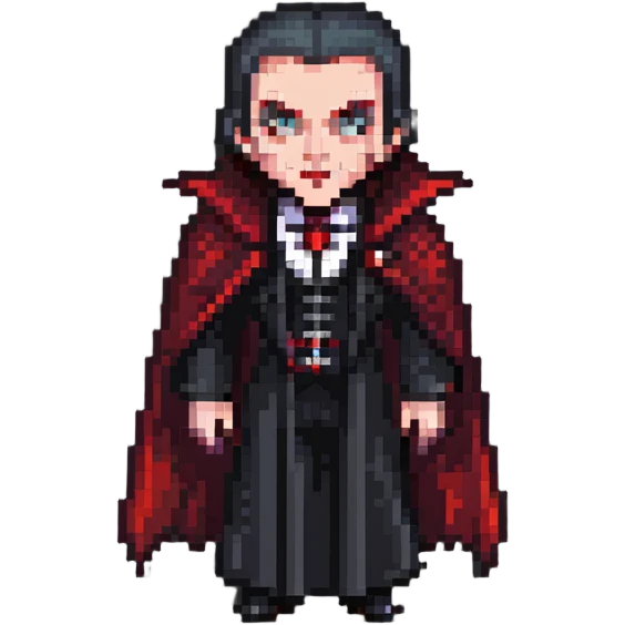 Classic Dracula vampire with widow's peak emoji