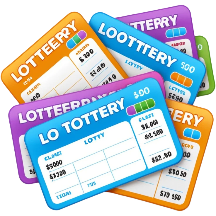 Create blank lottery coupons fanned out, clean and colorful, with different header colors and simple grid sections. No numbers, no text—just empty fields and a lottery-ticket layout. Bright, modern, and on a neutral background. emoji