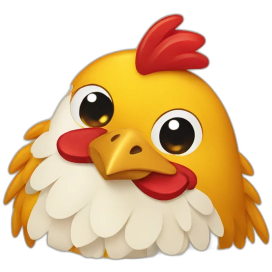Pollo arriba de un pollo emoji