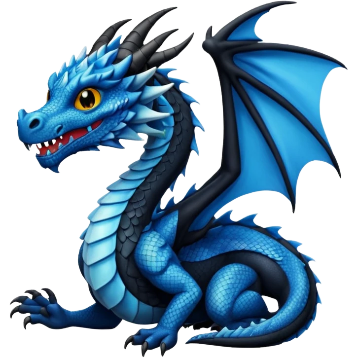 Dragon bleu et noir emoji