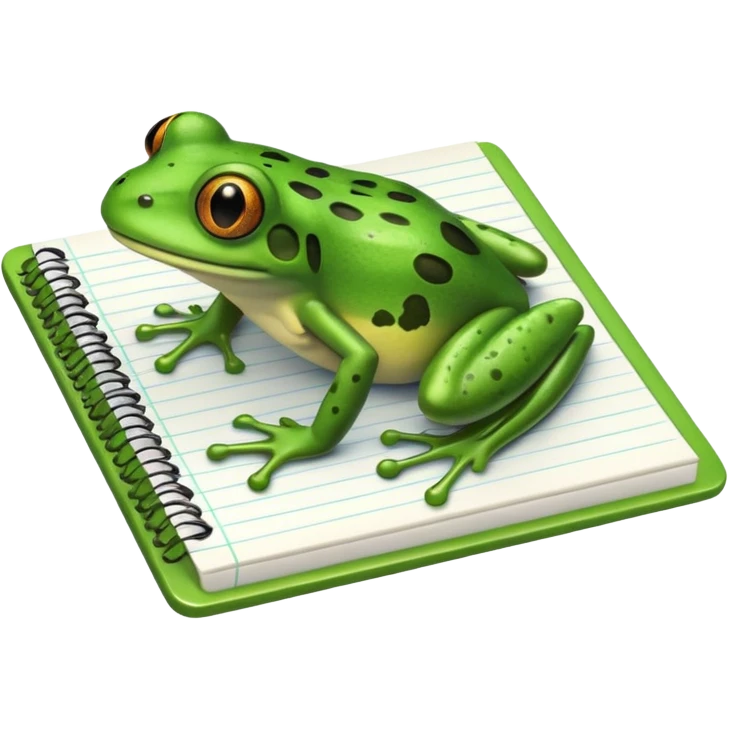 Frog on a notepad  emoji