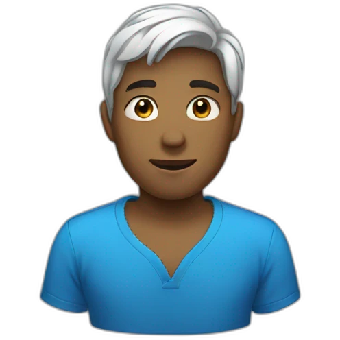 wearing blue emoji