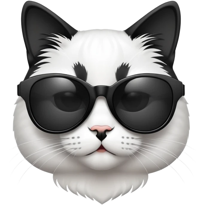 Black and white Cat with sunglasses emoji