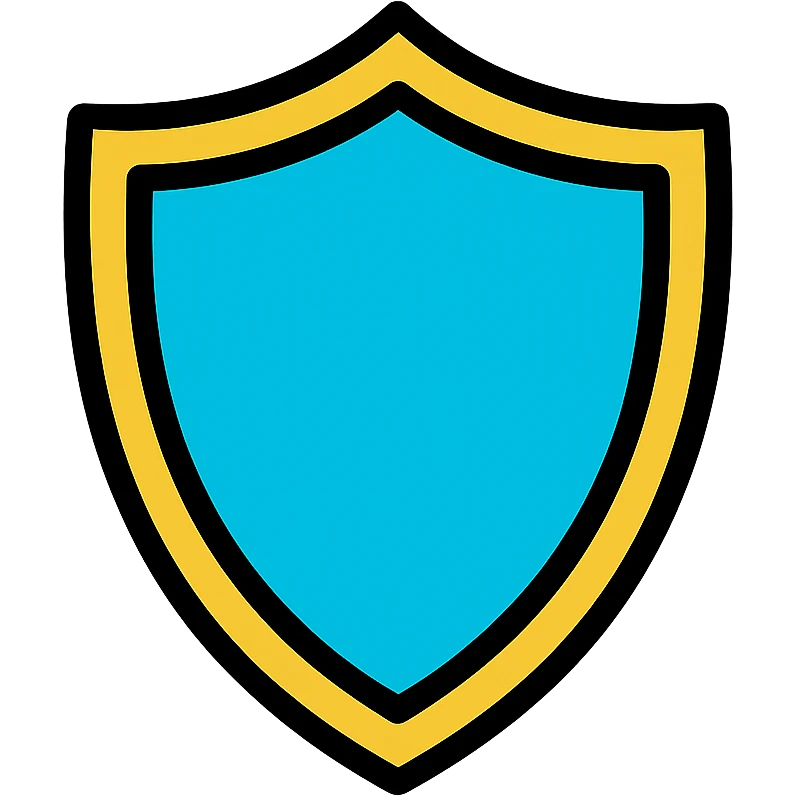 shield icon, color outline style, modern look emoji