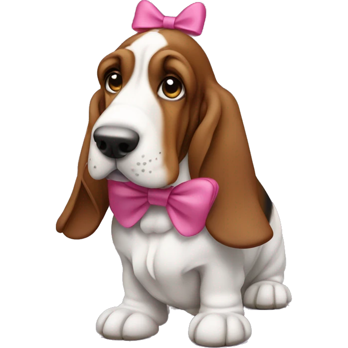 Basset hound with pink bow emoji