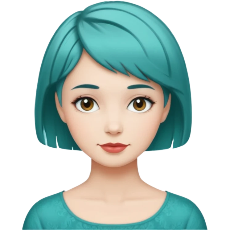 Teal hugs short hair women with Belles wording emoji