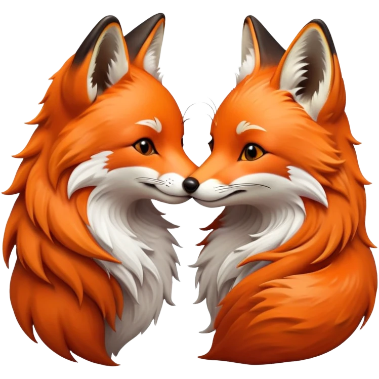 lovely fox kiss emoji