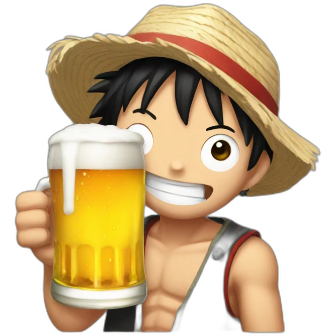 Luffy with beer emoji