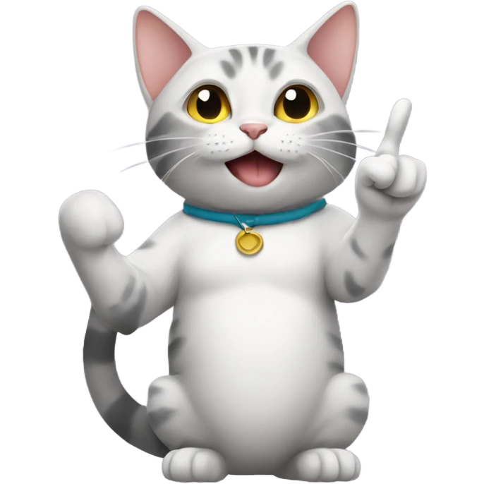 Cat flipping the bird emoji