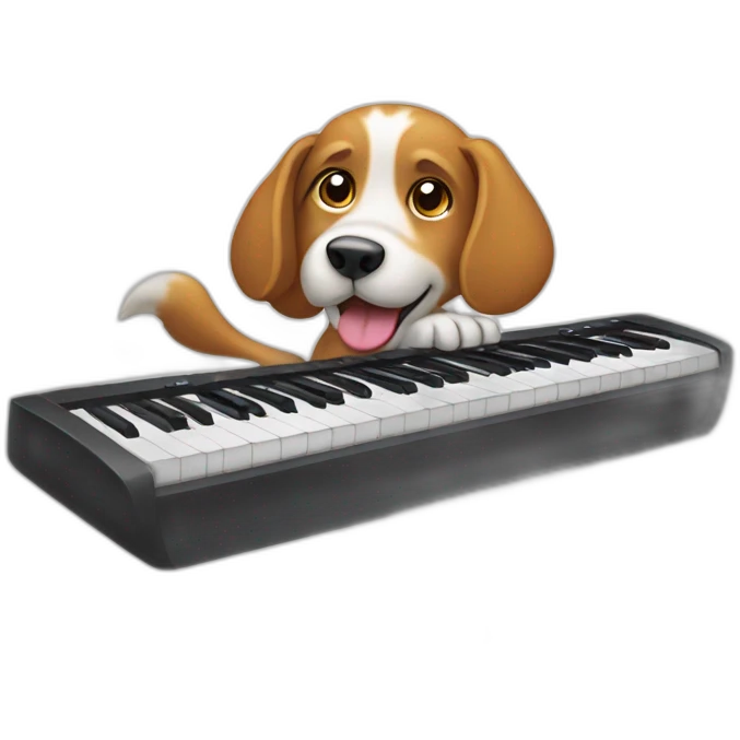 dog banging away at keyboard emoji