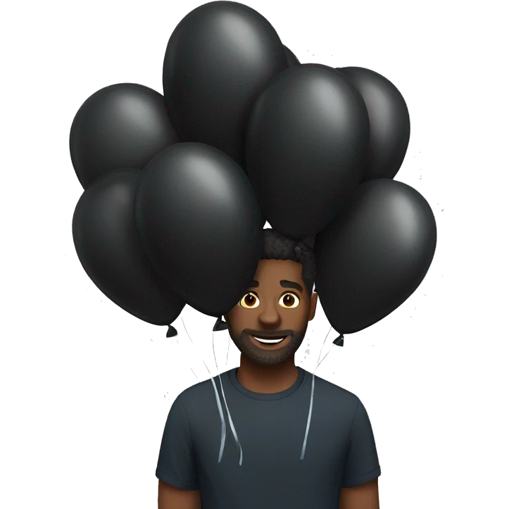 Black balloon bunch  emoji