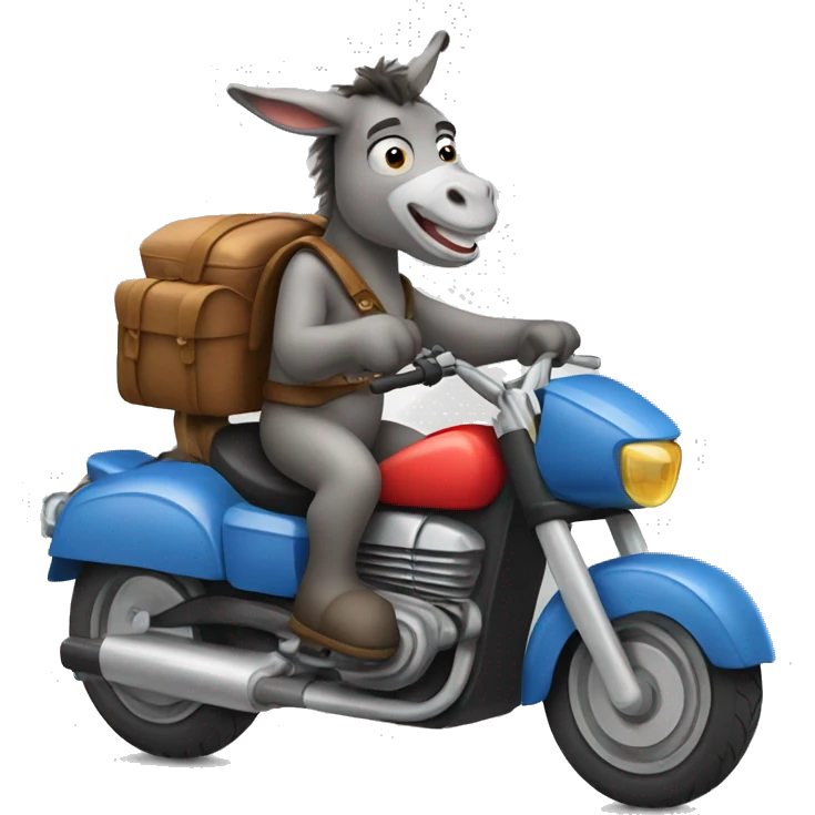 Donkey riding a motorcycle  emoji