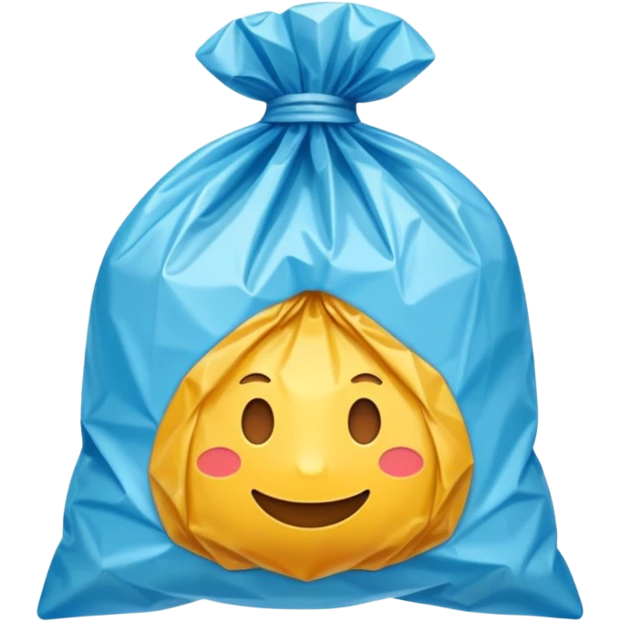 a use and throw plastic polythene bag in a simple vector style emoji
