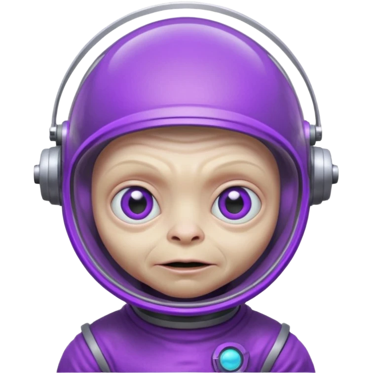 Neon purple gollum with a space helmet on emoji