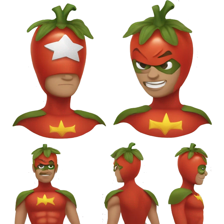 Superhero tomato human emoji