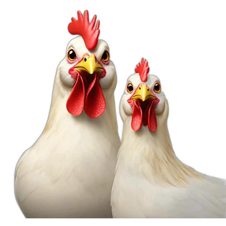 two american bresse chickens emoji