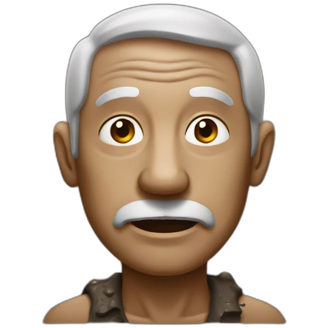 Dirty old man covered in mud emoji