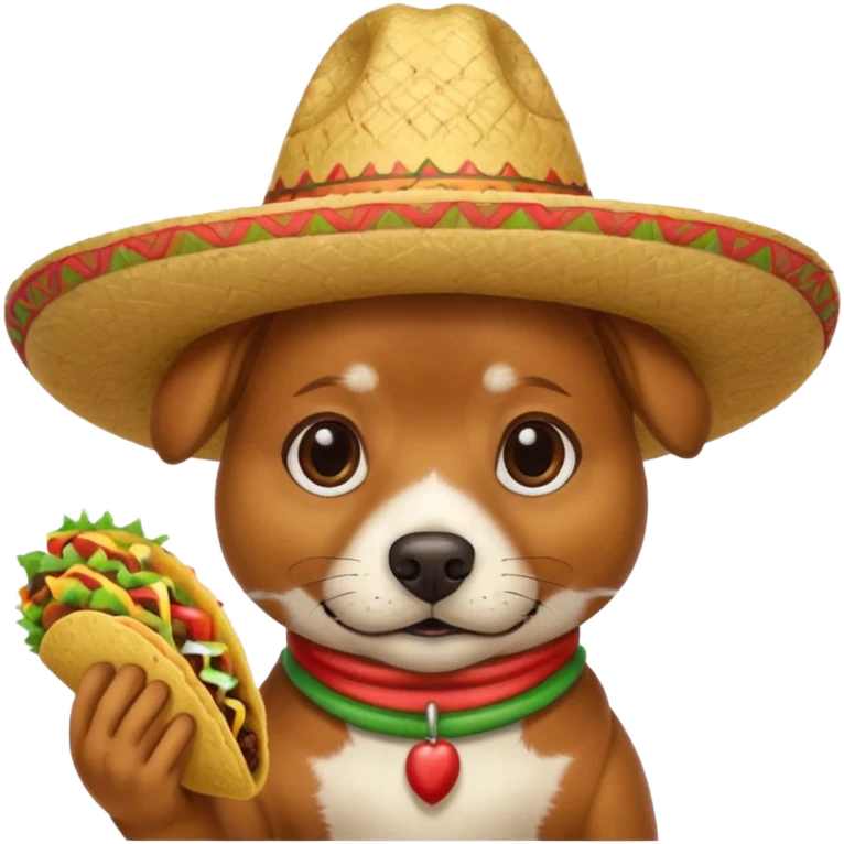 A Italian dog with sombrero and taco emoji