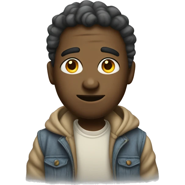 Small character with baggy old school cloths emoji