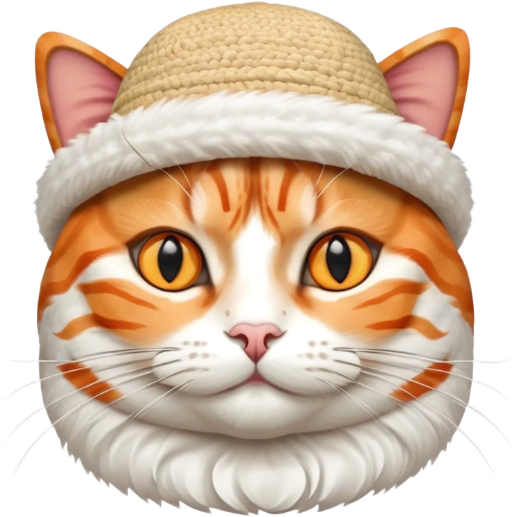 cat wearing a hat made out of sushi emoji