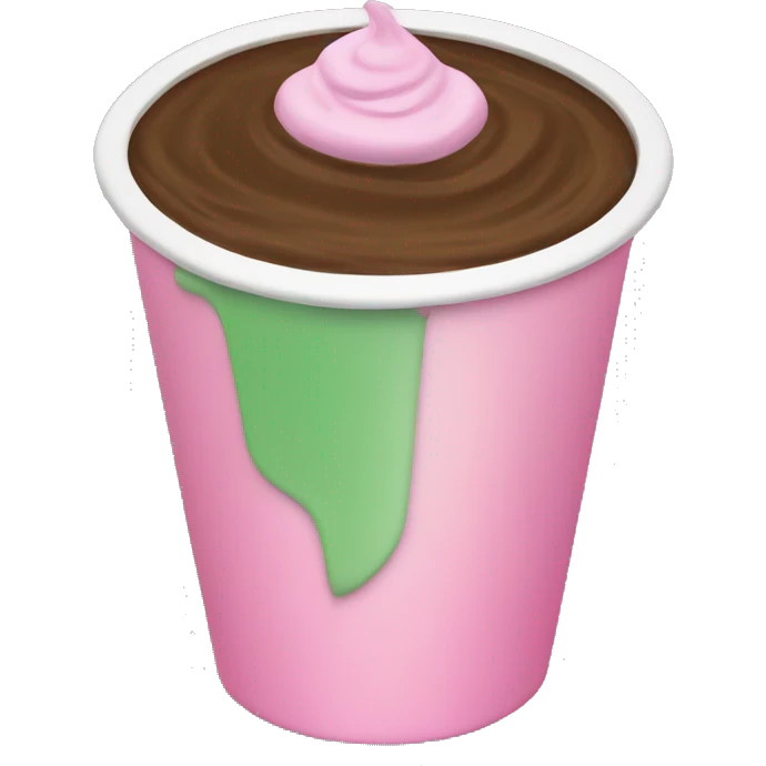 normal Large cup, pink drink, green mocha foam on top  emoji
