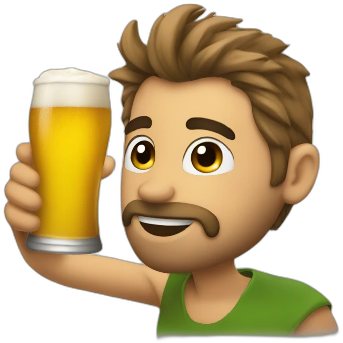 Jef besos drink a beer emoji