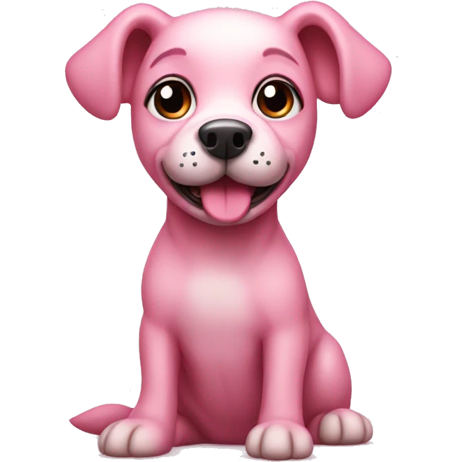 Cute pink dog emoji