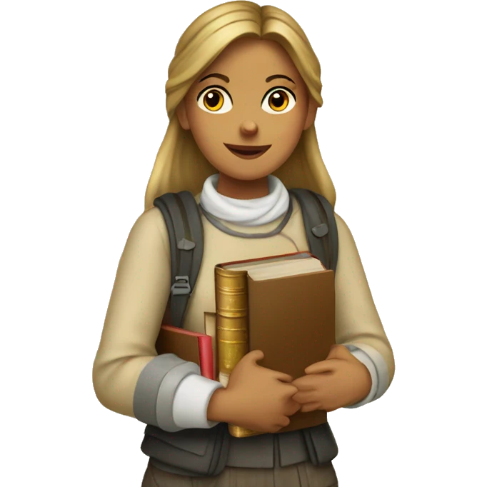 travelling girls in Germany with books  emoji