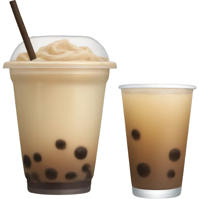 Beige boba drink emoji